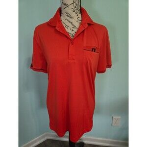 J Lindeberg Polo Shirt Mens small Red Performance pocket Logo Golf